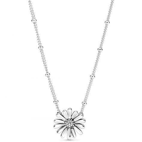 pandora necklace with flowers|pandora daisy necklace.